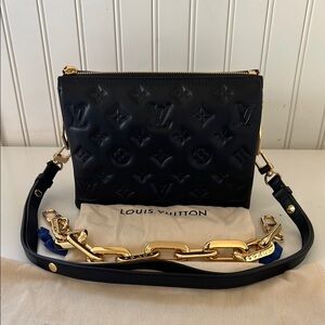 NWT Louis Vuitton Coussin BB black bag with orange interior